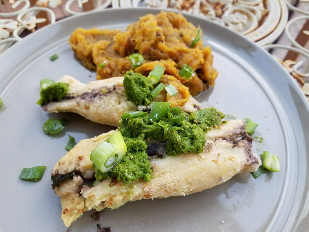 Mesoamerican Blackbean Tamales with Chili&nbsp;Sauce